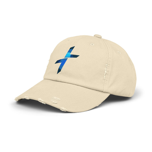 PCTR Cross Logo Unisex Distressed Cap