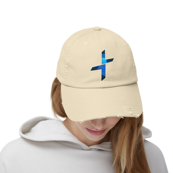 PCTR Cross Logo Unisex Distressed Cap