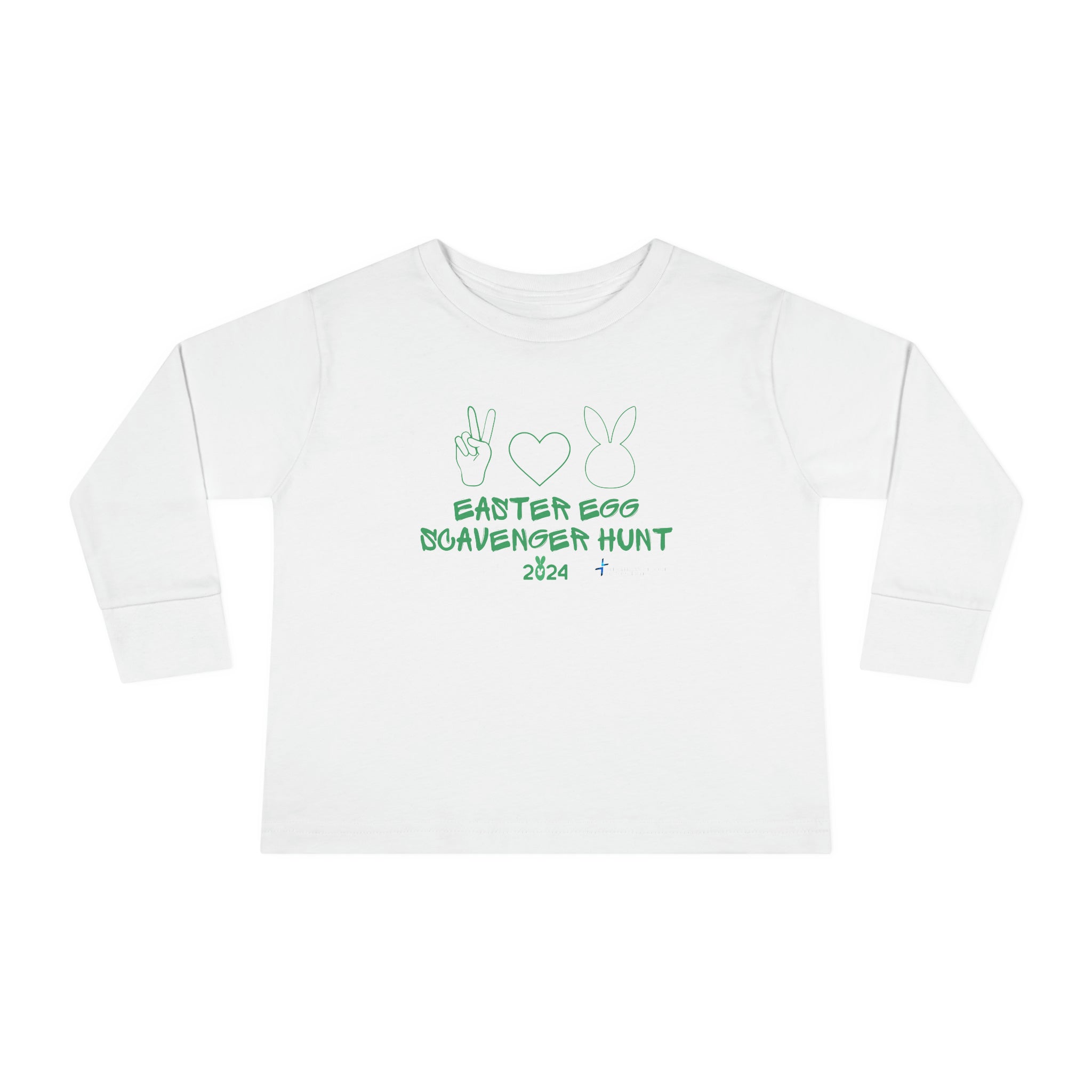 bunny white Toddler Long Sleeve Tee