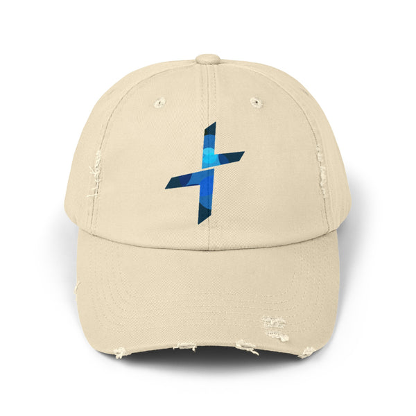 PCTR Cross Logo Unisex Distressed Cap