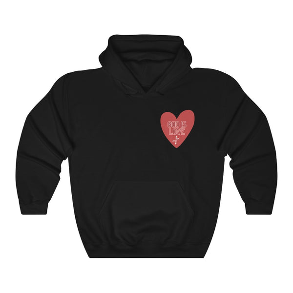God is Love Heart Unisex Heavy Blend™ Hooded Sweatshirt