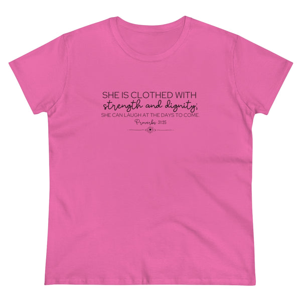 Proverbs 31:25 Women's Heavy Cotton Tee