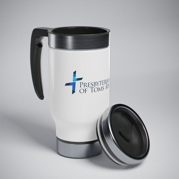 PCTR Logo Stainless Steel Travel Mug with Handle, 14oz