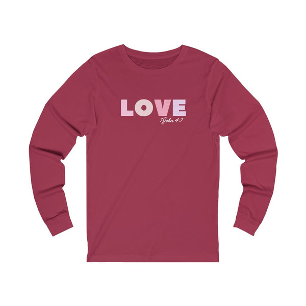 Love (Pink Tones) Unisex Jersey Long Sleeve Tee