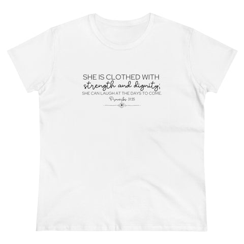 Proverbs 31:25 Women's Heavy Cotton Tee