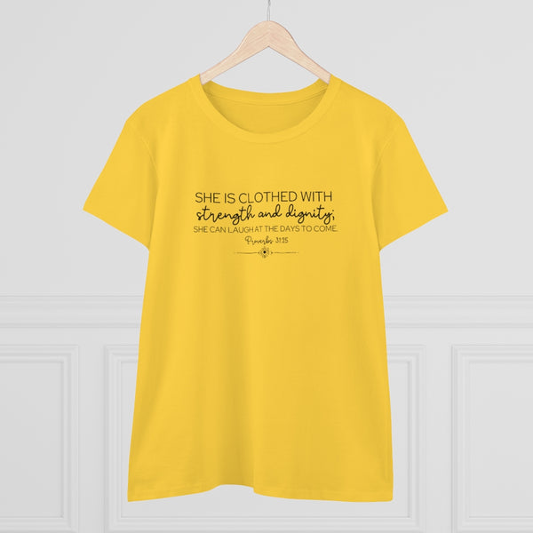 Proverbs 31:25 Women's Heavy Cotton Tee