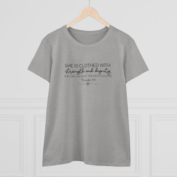 Proverbs 31:25 Women's Heavy Cotton Tee